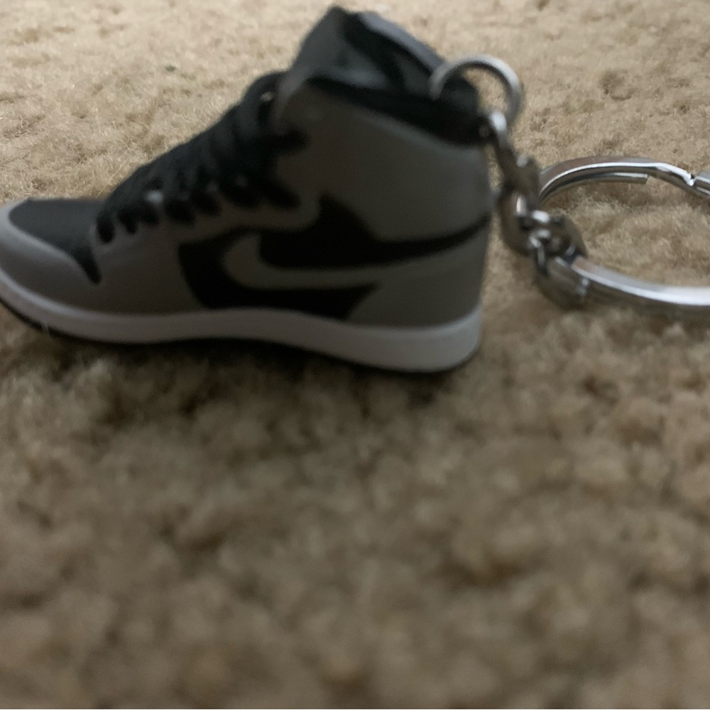 Nike Black and Gray Mini Sneaker Keychain